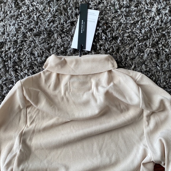 NWT Who What Wear Cream Long Sleeve Margot Turtlenekc Ribbed Blouse Size XS - Picture 7 of 12